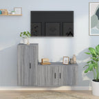 Meuble TV Suspendu Finition Chêne Fumé - 120 cm-Mon Meuble TV-Sonoma gris-9