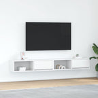 Meuble TV Suspendu Finition Sonoma Gris - 100 cm-Mon Meuble TV-Blanc-100 cm-2-40