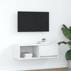 Meuble TV Suspendu Finition Sonoma Gris - 100 cm-Mon Meuble TV-Blanc-80 cm-1-35