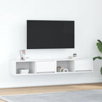Meuble TV Suspendu Finition Sonoma Gris - 100 cm-Mon Meuble TV-Blanc-80 cm-2-52
