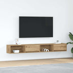 Meuble TV Suspendu Finition Sonoma Gris - 100 cm-Mon Meuble TV-Chêne artisanal-100 cm-2-42