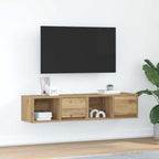 Meuble TV Suspendu Finition Sonoma Gris - 100 cm-Mon Meuble TV-Chêne artisanal-60 cm-2-50