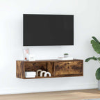 Meuble TV Suspendu Finition Sonoma Gris - 100 cm-Mon Meuble TV-Chêne fumé-100 cm-1-16