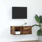 Meuble TV Suspendu Finition Sonoma Gris - 100 cm-Mon Meuble TV-Chêne fumé-60 cm-1-27