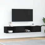 Meuble TV Suspendu Finition Sonoma Gris - 100 cm-Mon Meuble TV-Chêne noir-80 cm-2-20