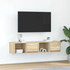 Meuble TV Suspendu Finition Sonoma Gris - 100 cm-Mon Meuble TV-Chêne sonoma-60 cm-2-44