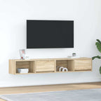 Meuble TV Suspendu Finition Sonoma Gris - 100 cm-Mon Meuble TV-Chêne sonoma-80 cm-2-54