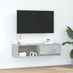 Meuble TV Suspendu Finition Sonoma Gris - 100 cm-Mon Meuble TV-Gris béton-100 cm-1-17