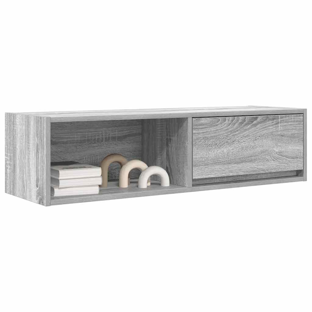 Meuble TV Suspendu Finition Sonoma Gris - 100 cm-Mon Meuble TV-Gris béton-60 cm-1-4