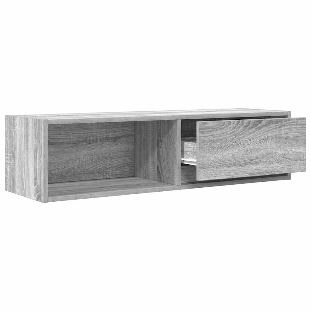 Meuble TV Suspendu Finition Sonoma Gris - 100 cm-Mon Meuble TV-Gris béton-60 cm-1-5