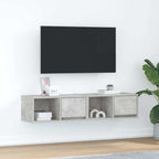 Meuble TV Suspendu Finition Sonoma Gris - 100 cm-Mon Meuble TV-Gris béton-60 cm-2-43