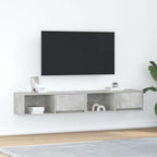 Meuble TV Suspendu Finition Sonoma Gris - 100 cm-Mon Meuble TV-Gris béton-80 cm-2-55