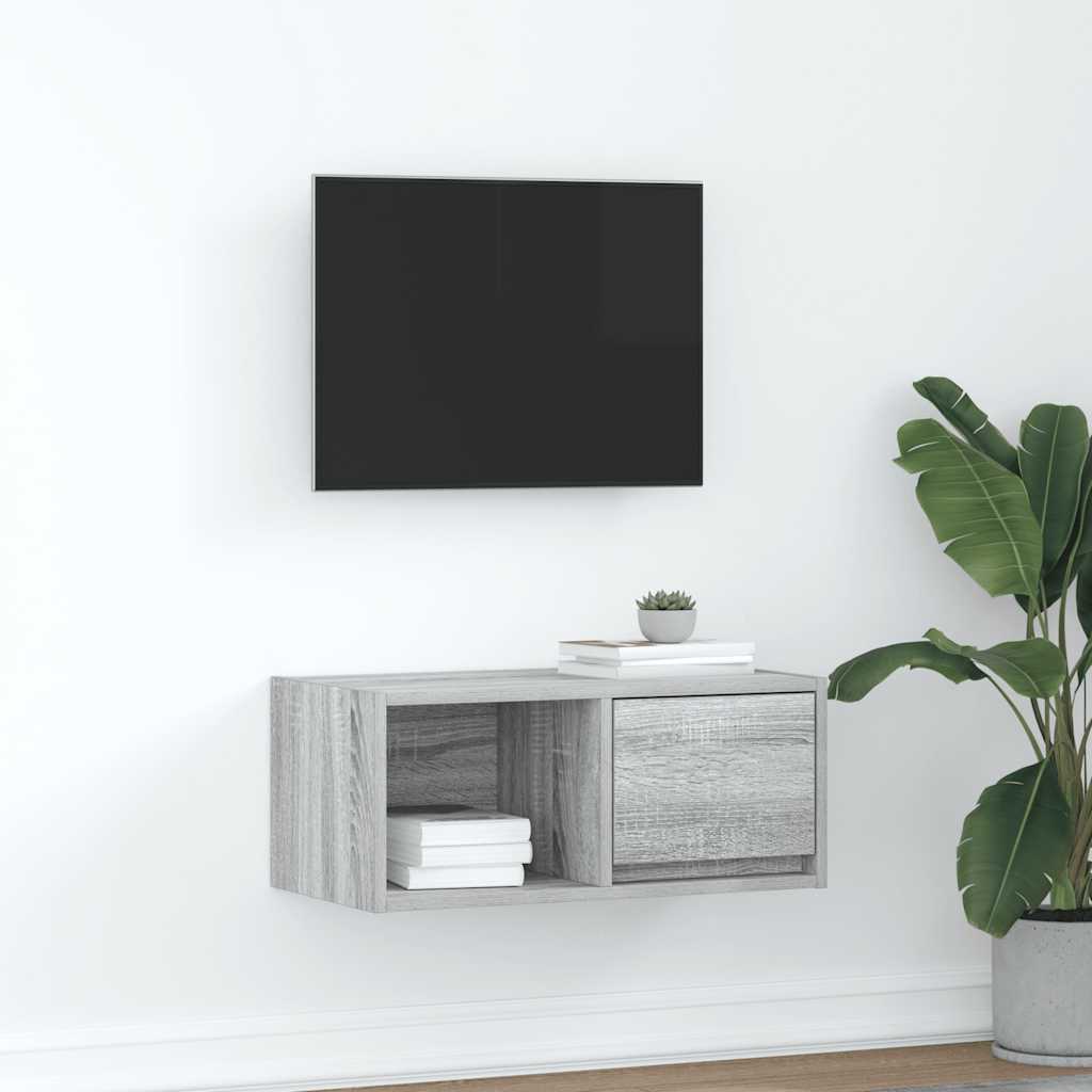 Meuble TV Suspendu Finition Sonoma Gris - 100 cm-Mon Meuble TV-Sonoma gris-60 cm-1-28