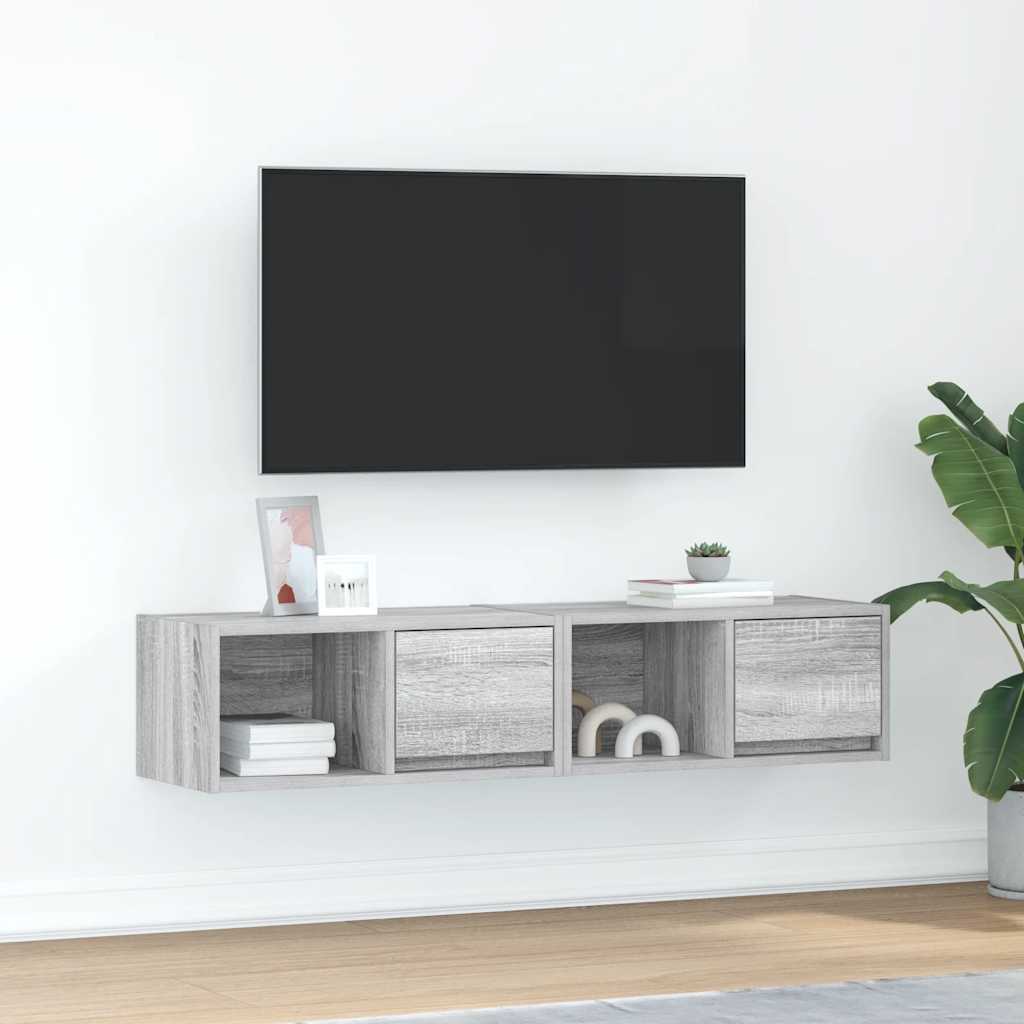 Meuble TV Suspendu Finition Sonoma Gris - 100 cm-Mon Meuble TV-Sonoma gris-60 cm-2-48