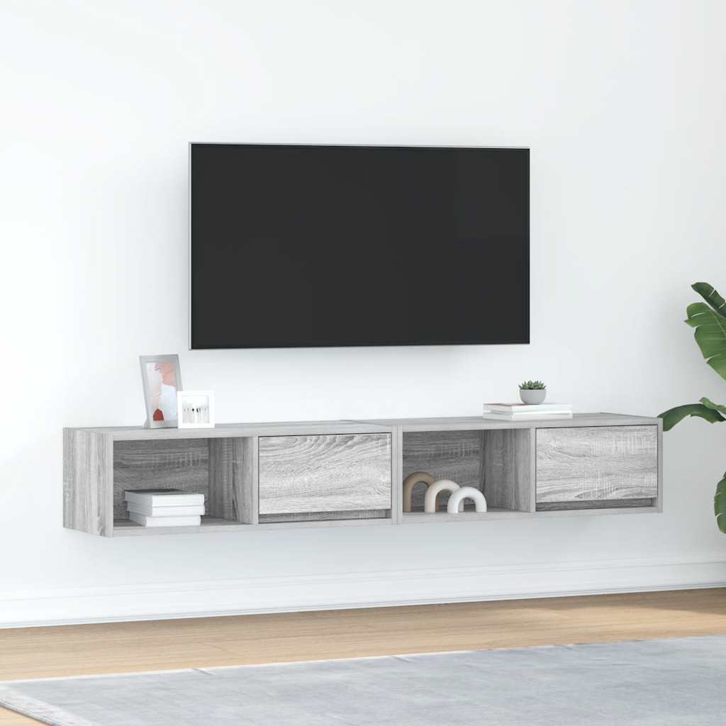 Meuble TV Suspendu Finition Sonoma Gris - 100 cm-Mon Meuble TV-Sonoma gris-80 cm-2-53