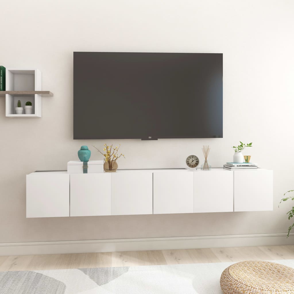 Meuble TV Suspendu Finition Sonoma Gris - 60 cm-Mon Meuble TV-Blanc-3-23