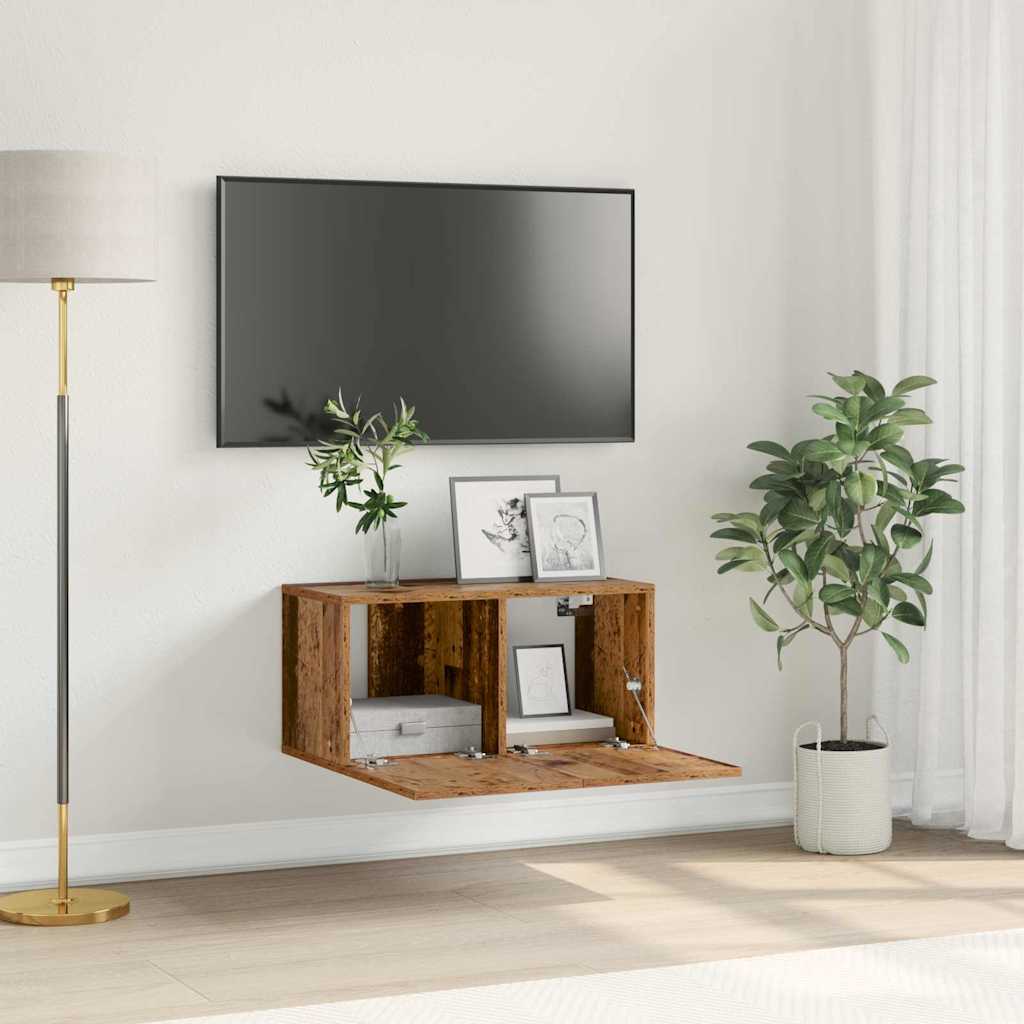 Meuble TV Suspendu Finition Sonoma Gris - 60 cm-Mon Meuble TV-Bois ancien-1-14