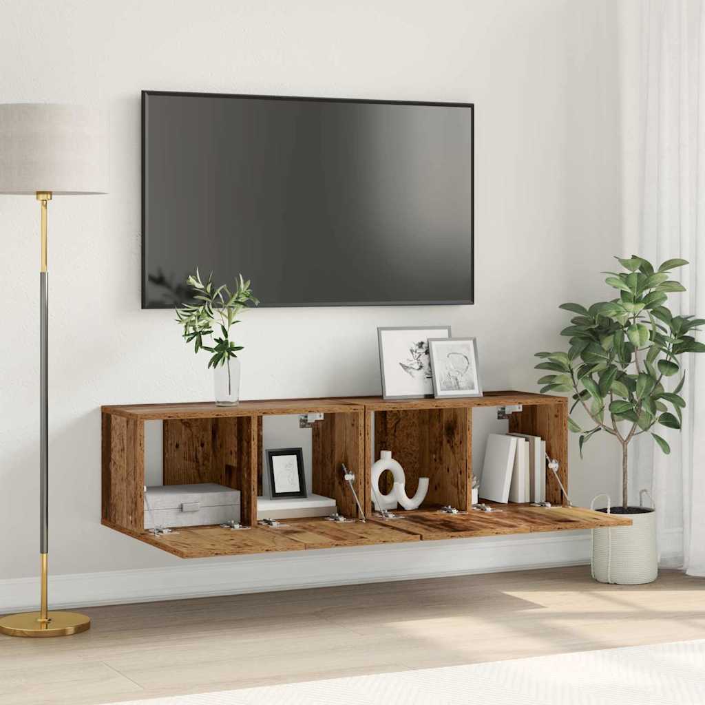Meuble TV Suspendu Finition Sonoma Gris - 60 cm-Mon Meuble TV-Bois ancien-2-10