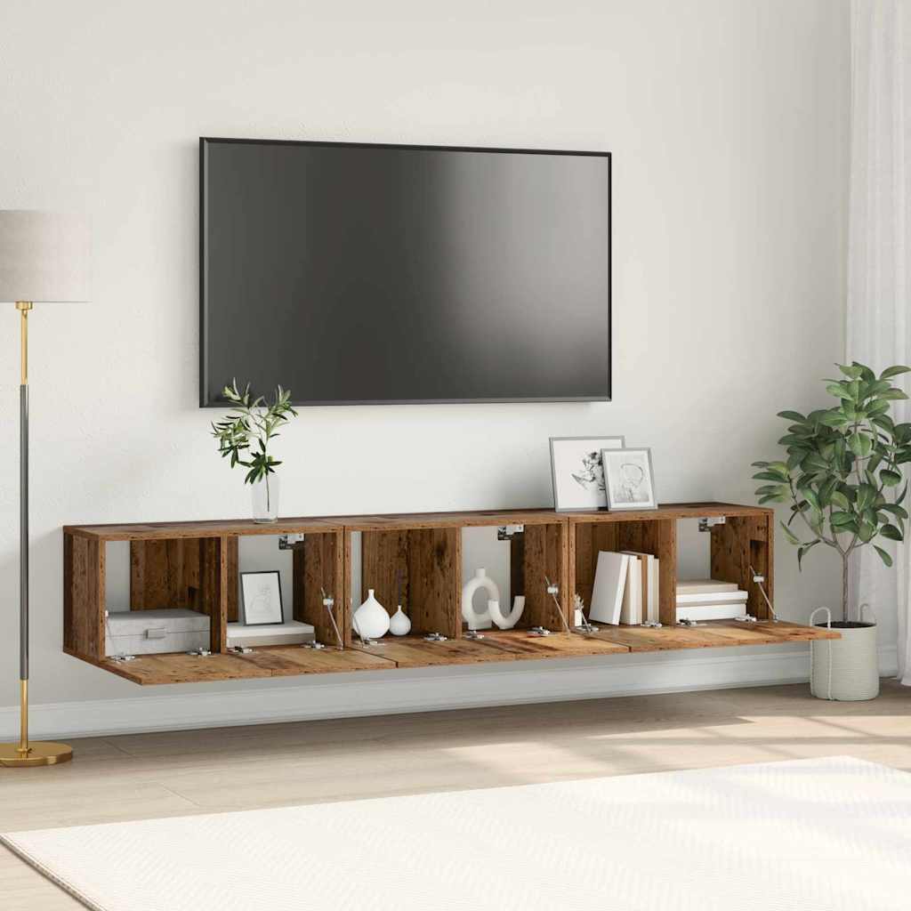 Meuble TV Suspendu Finition Sonoma Gris - 60 cm-Mon Meuble TV-Bois ancien-3-17