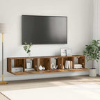 Meuble TV Suspendu Finition Sonoma Gris - 60 cm-Mon Meuble TV-Bois ancien-3-17