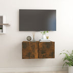 Meuble TV Suspendu Finition Sonoma Gris - 60 cm-Mon Meuble TV-Chêne fumé-1-9