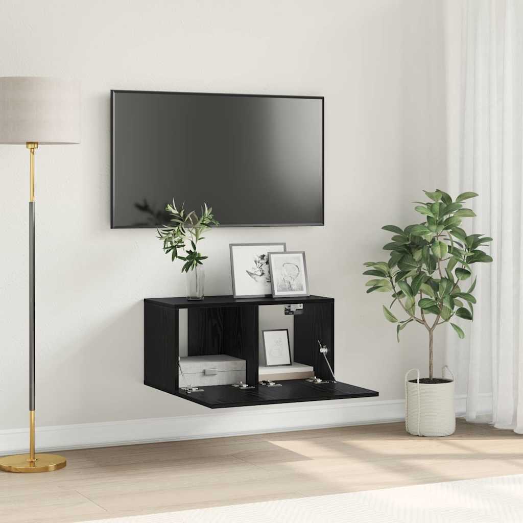 Meuble TV Suspendu Finition Sonoma Gris - 60 cm-Mon Meuble TV-Chêne noir-1-18