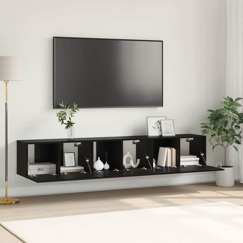 Meuble TV Suspendu Finition Sonoma Gris - 60 cm-Mon Meuble TV-Chêne noir-3-12