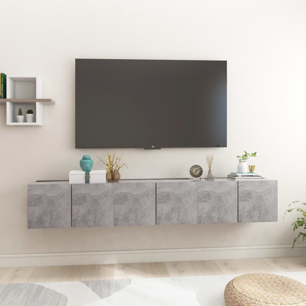 Meuble TV Suspendu Finition Sonoma Gris - 60 cm-Mon Meuble TV-Gris béton-3-26
