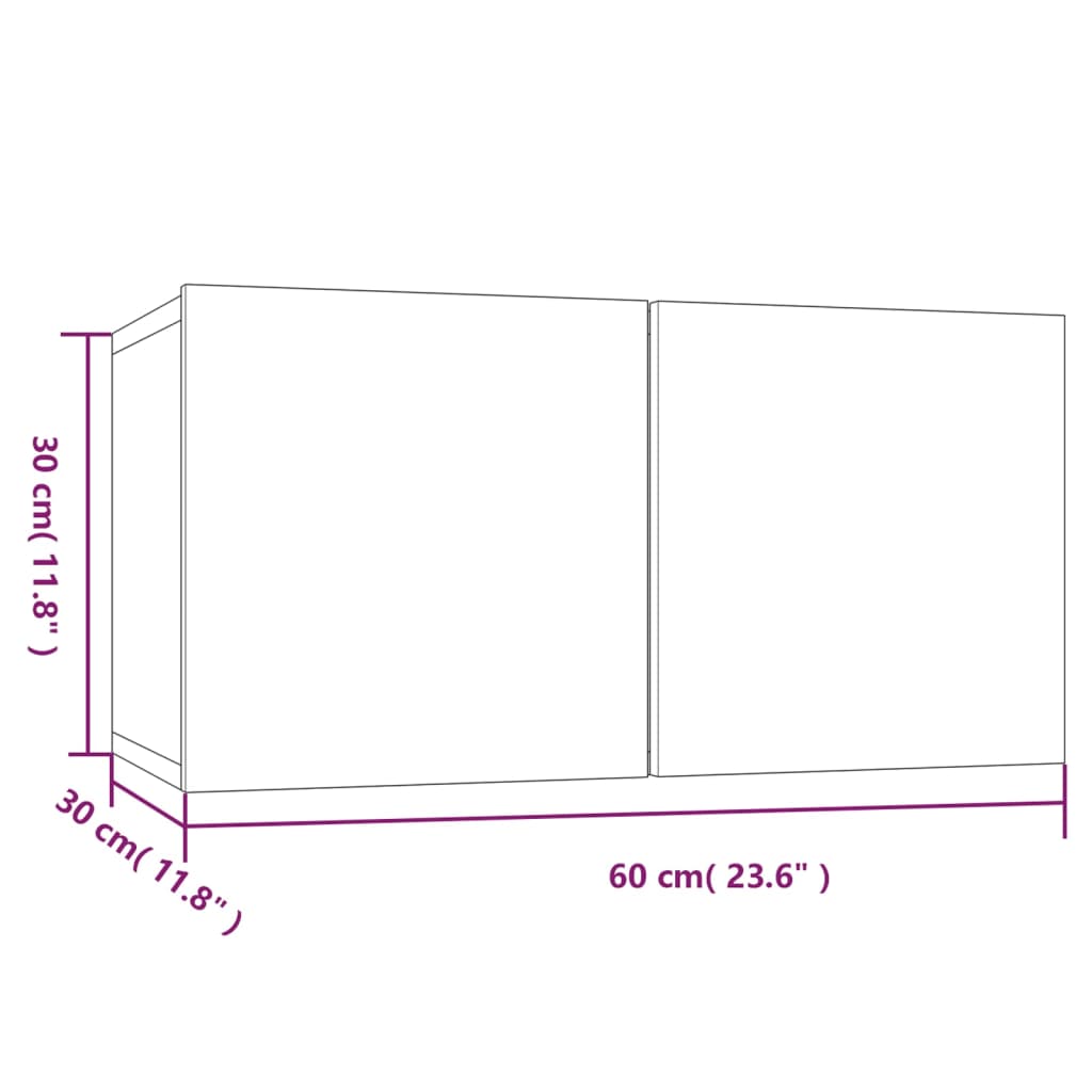 Meuble TV Suspendu Finition Sonoma Gris - 60 cm-Mon Meuble TV-Gris sonoma-1-8