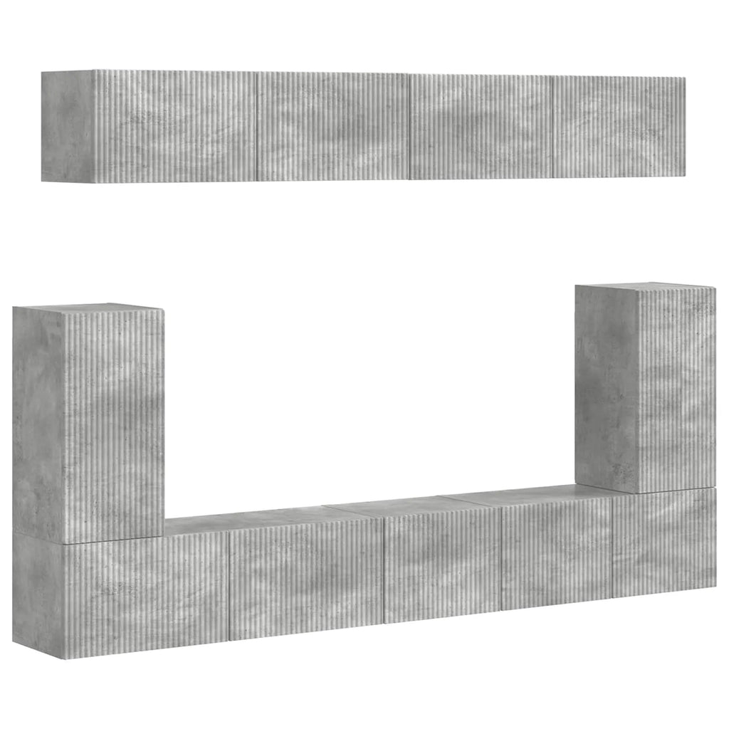 Meuble TV Suspendu Gris Béton - 5 Pièces-Mon Meuble TV-1