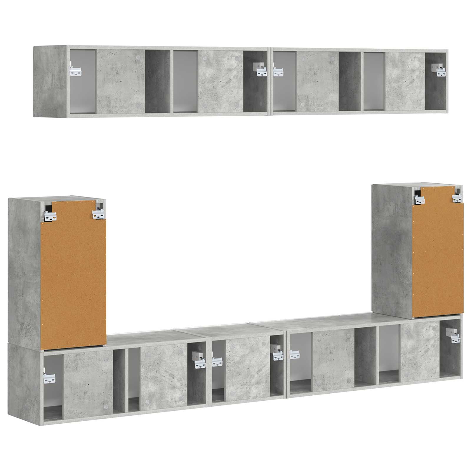 Meuble TV Suspendu Gris Béton - 5 Pièces-Mon Meuble TV-10