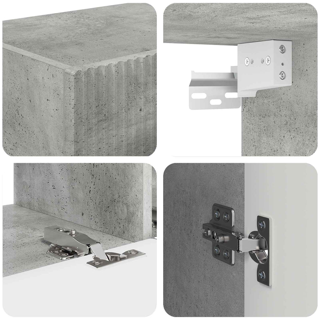 Meuble TV Suspendu Gris Béton - 5 Pièces-Mon Meuble TV-11