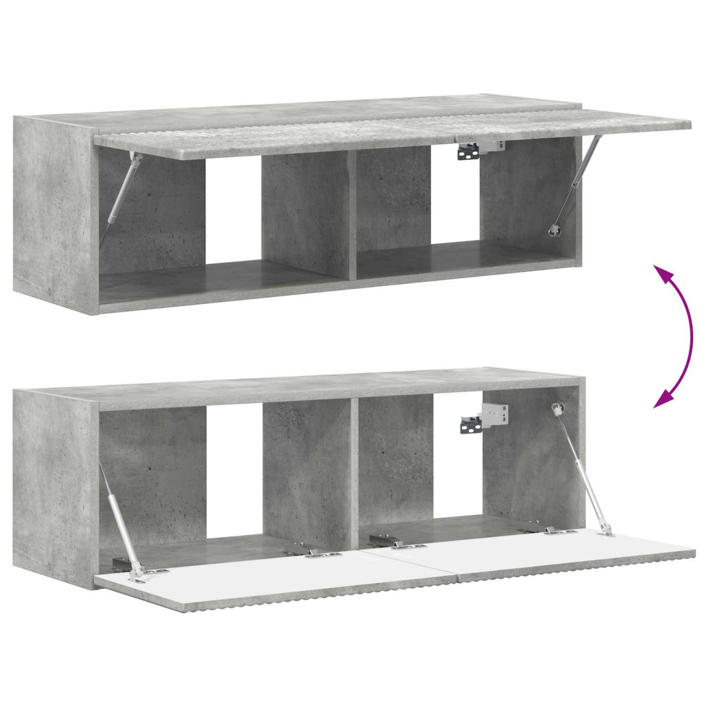 Meuble TV Suspendu Gris Béton - 5 Pièces-Mon Meuble TV-12