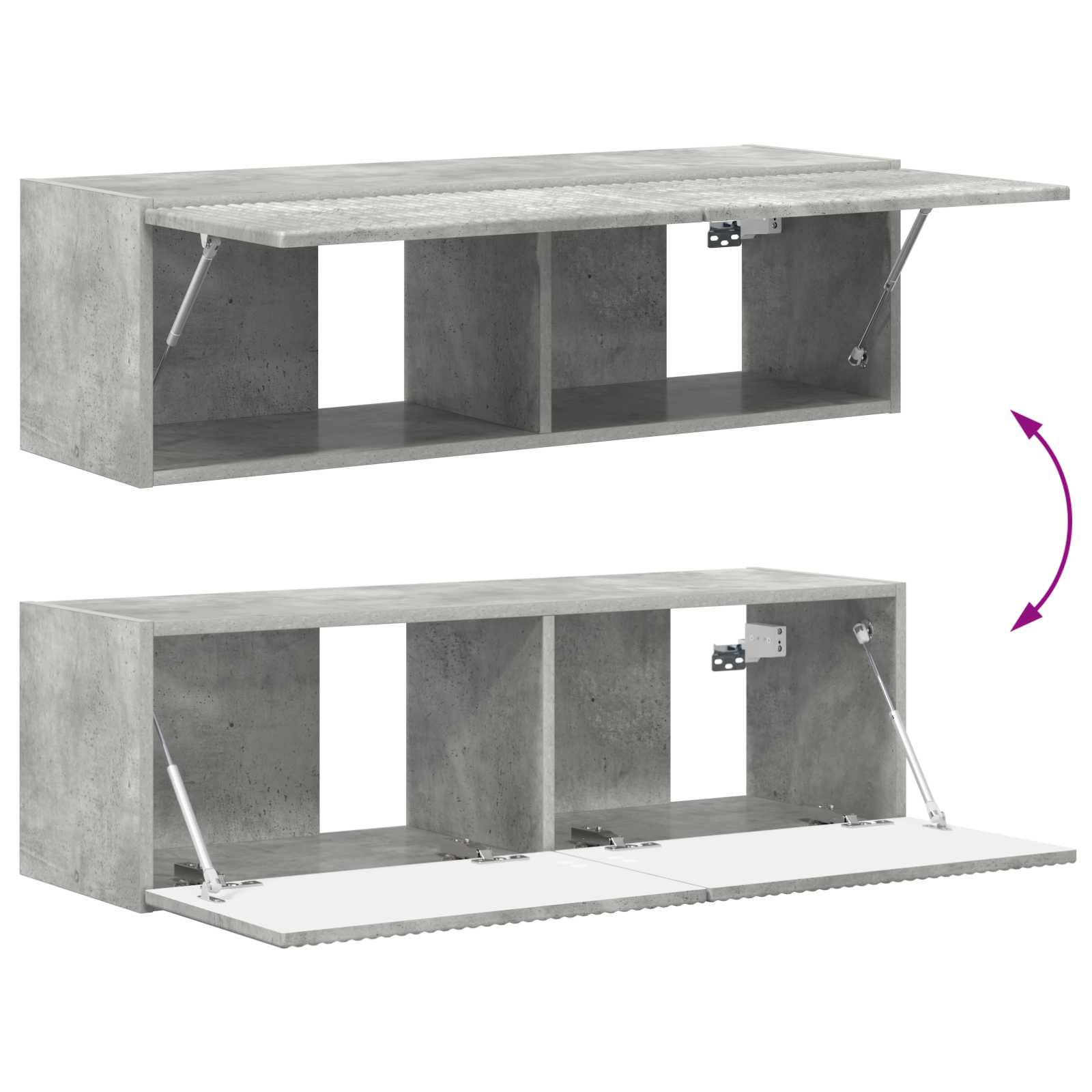 Meuble TV Suspendu Gris Béton - 5 Pièces-Mon Meuble TV-12