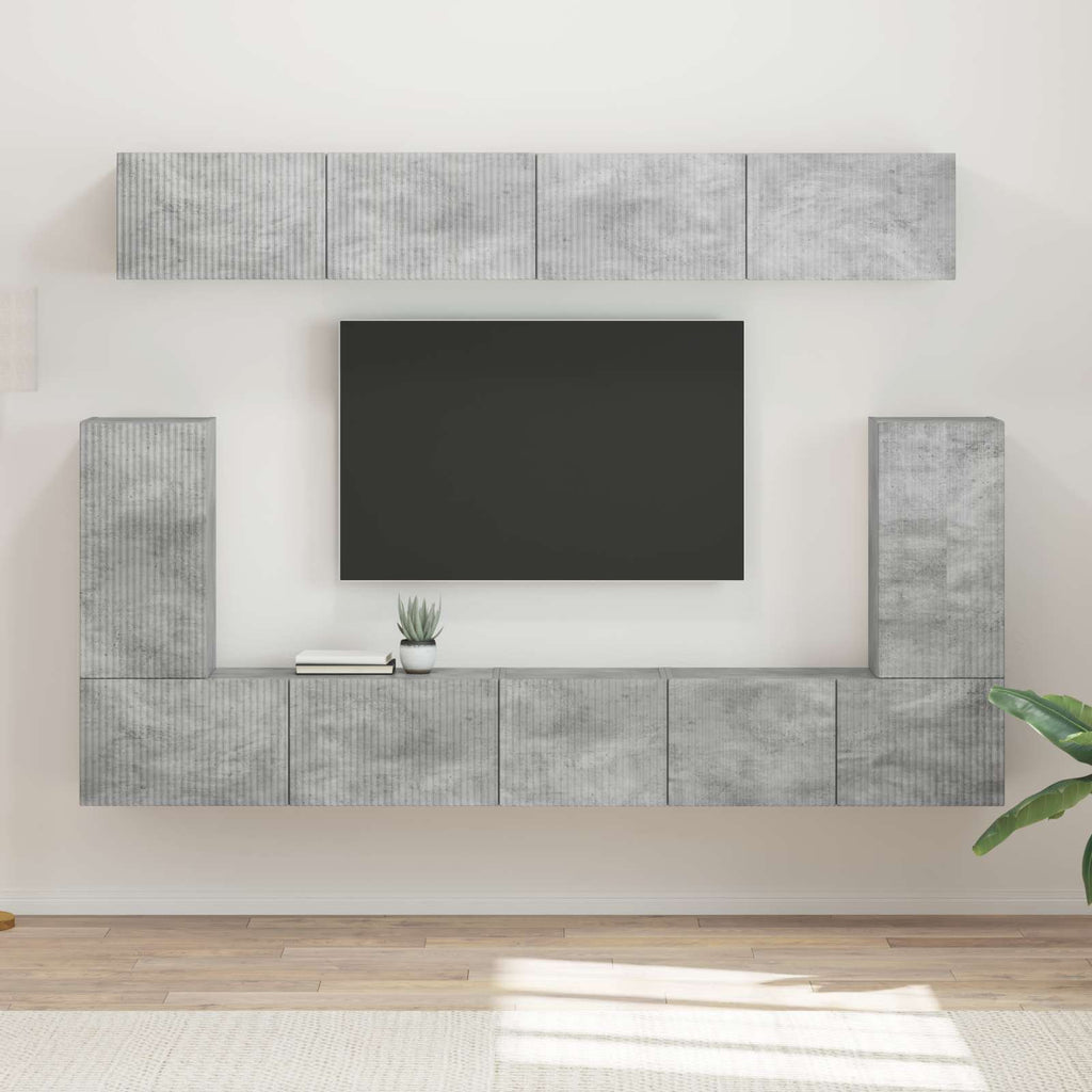 Meuble TV Suspendu Gris Béton - 5 Pièces-Mon Meuble TV-2