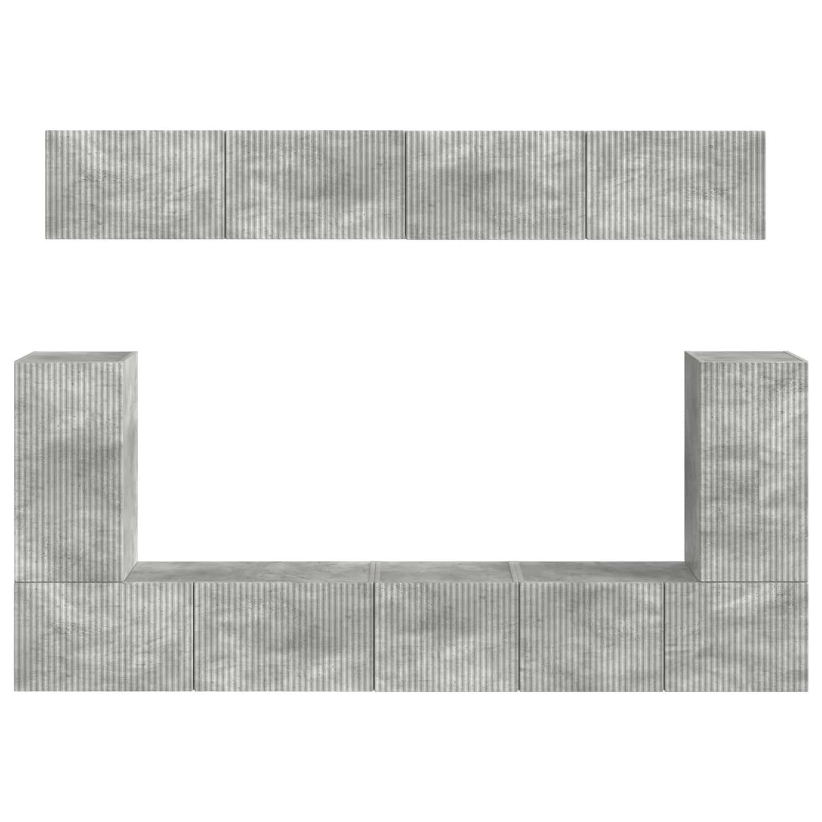 Meuble TV Suspendu Gris Béton - 5 Pièces-Mon Meuble TV-9