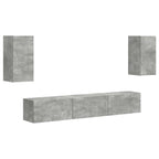 Meuble TV Suspendu Gris Effet Béton - 5 Pièces-Mon Meuble TV-1