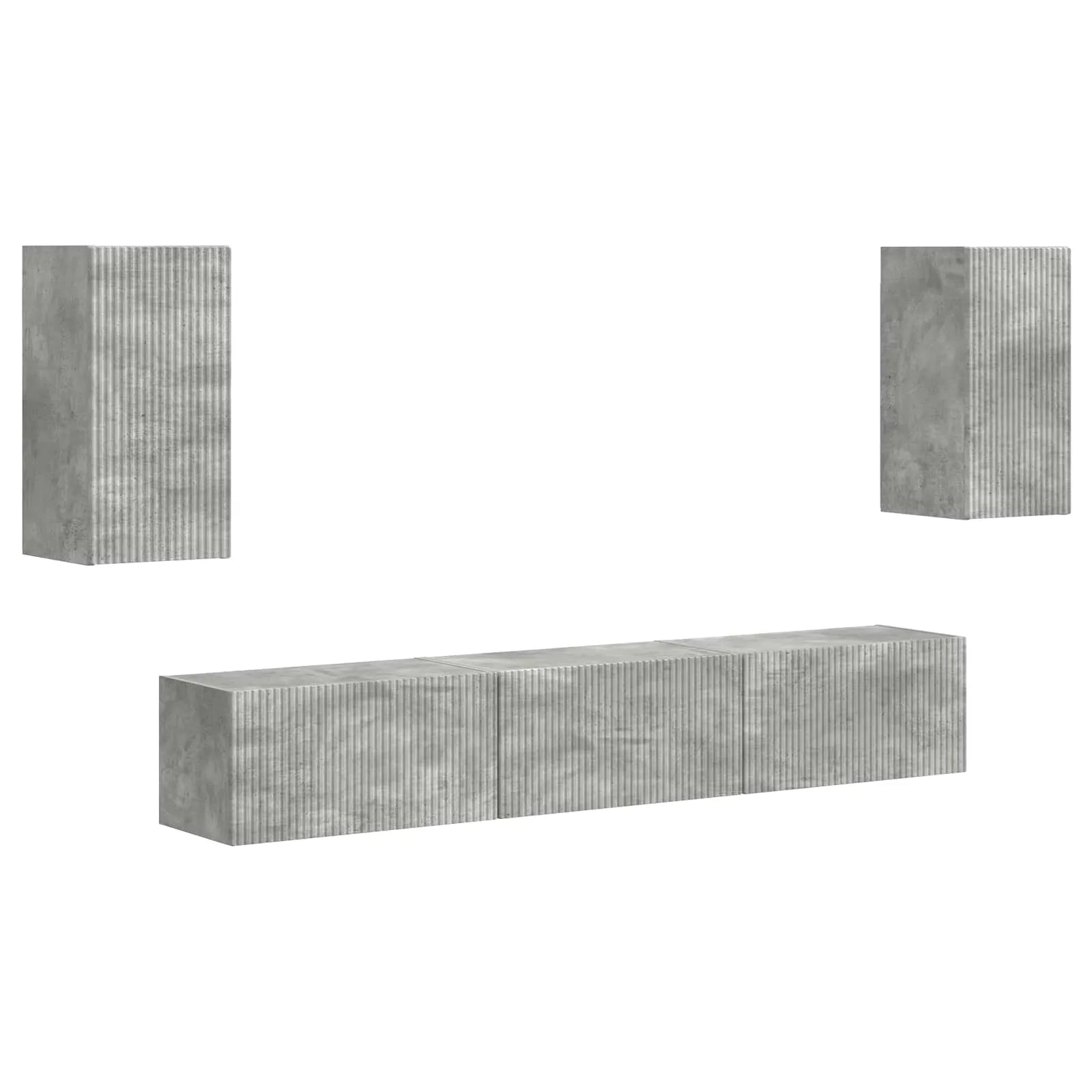 Meuble TV Suspendu Gris Effet Béton - 5 Pièces-Mon Meuble TV-1