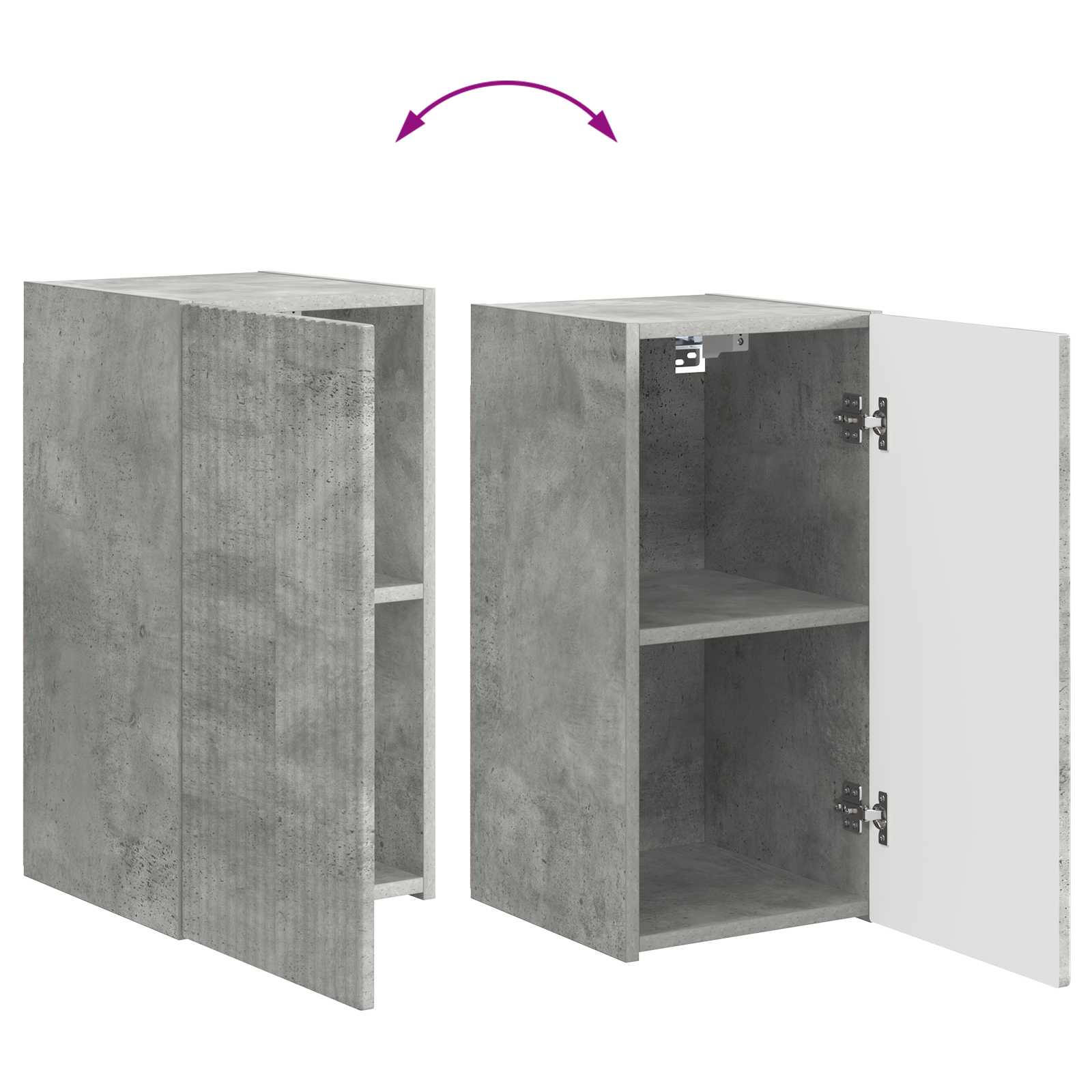 Meuble TV Suspendu Gris Effet Béton - 5 Pièces-Mon Meuble TV-12