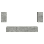 Meuble TV Suspendu Gris Effet Béton - 5 Pièces-Mon Meuble TV-7