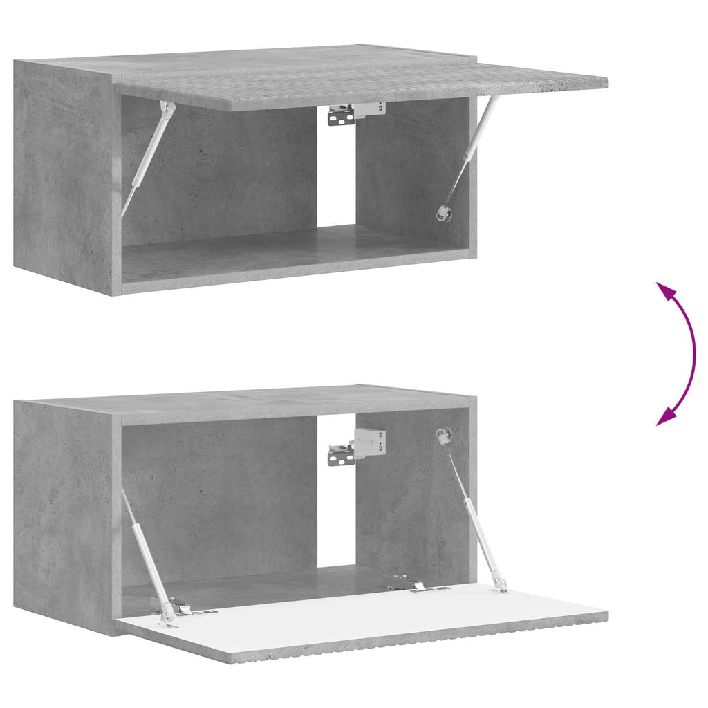 Meuble TV Suspendu Gris Effet Béton - 5 Pièces-Mon Meuble TV-8