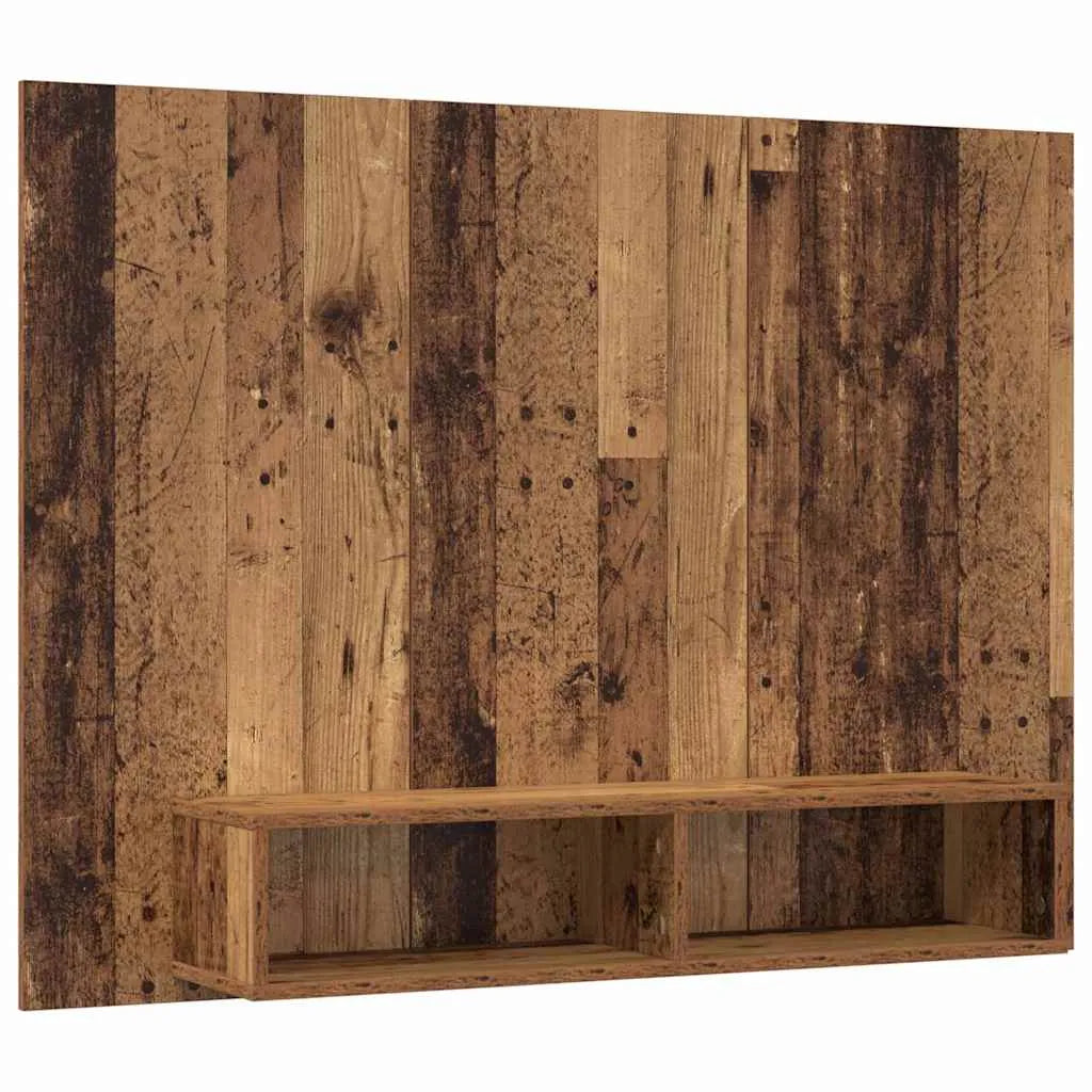 Meuble TV Suspendu Industriel Effet Bois Ancien - 120 cm-Mon Meuble TV-1