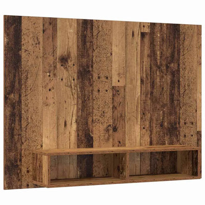 Meuble TV Suspendu Industriel Effet Bois Ancien - 120 cm