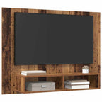 Meuble TV Suspendu Industriel Effet Bois Ancien - 120 cm-Mon Meuble TV-3