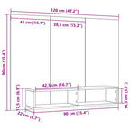 Meuble TV Suspendu Industriel Effet Bois Ancien - 120 cm-Mon Meuble TV-8