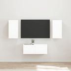Meuble TV Suspendu Industriel en Chêne Artisanal - 6 Pièces-Mon Meuble TV-Blanc brillant-16