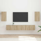 Meuble TV Suspendu Moderne Effet Chêne Sonoma - 5 Pièces-Mon Meuble TV-2