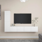 Meuble TV Suspendu Original Effet Béton - 3 Pièces-Mon Meuble TV-Blanc-80 cm-4-18