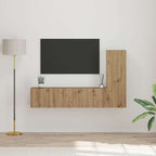 Meuble TV Suspendu Original Effet Béton - 3 Pièces-Mon Meuble TV-Chêne artisanal-60 cm-2-19