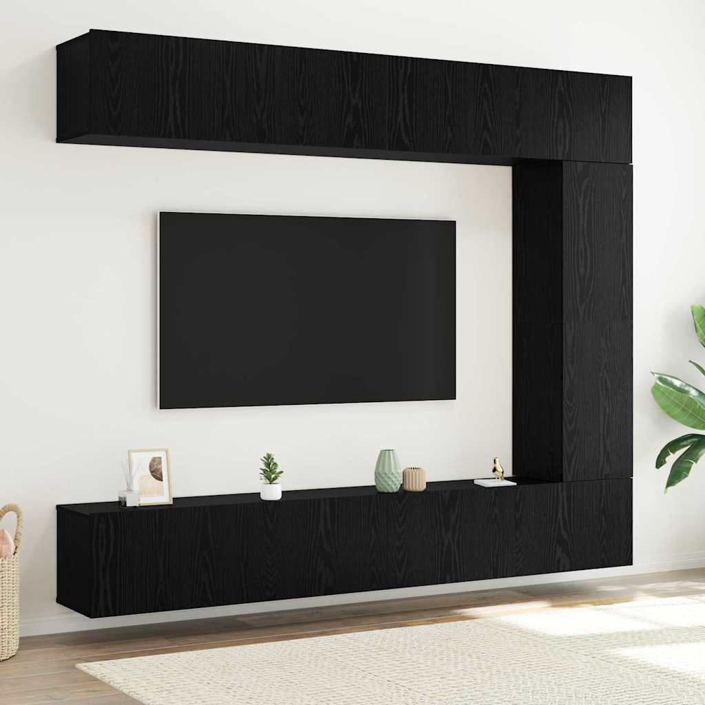 Meuble TV Suspendu Original Effet Béton - 3 Pièces-Mon Meuble TV-Chêne noir-100 cm-5-23